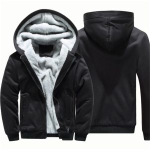 Men Jackets Thicken Warm Hoodies Lined Full Zip Up Coats Fleece Sportwear Jacket Sweatshirt Winter Coat Mens Streetwear