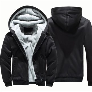 Men Jackets Thicken Warm Hoodies Lined Full Zip Up Coats Fleece Sportwear Jacket Sweatshirt Winter Coat Mens Streetwear